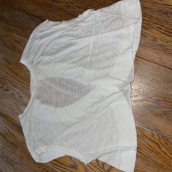 FREE PEOPLE  crop cotton poly top/open back panel/white/S - Picture 2 of 6
